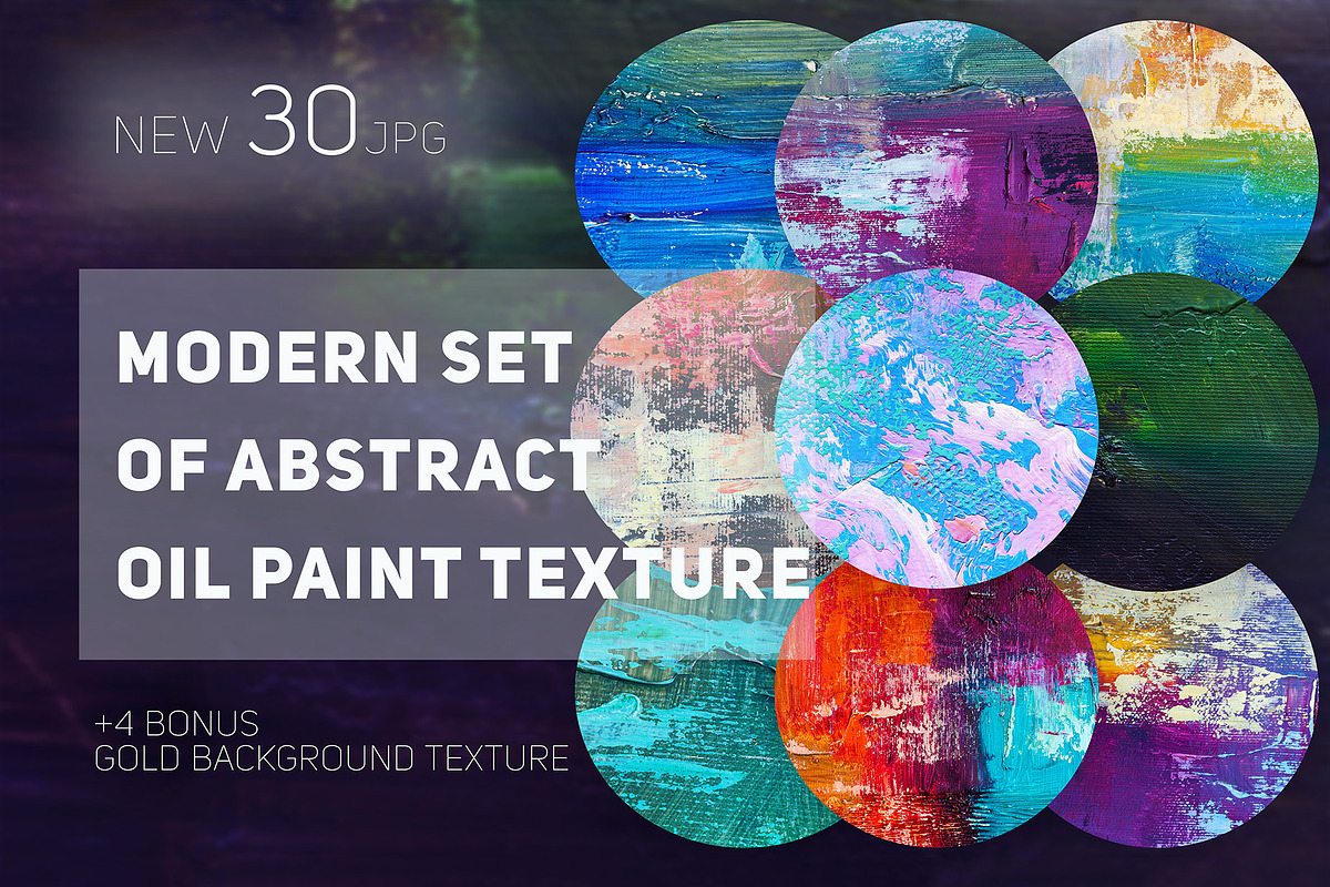Set of abstract oil paint textures in Textures - product preview 8