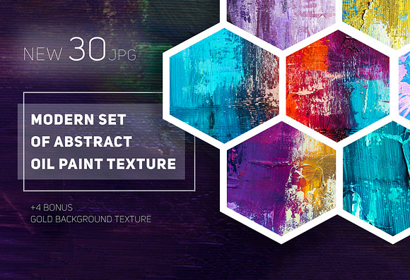 Set of abstract oil paint textures in Textures - product preview 1