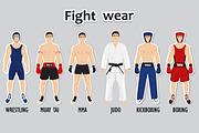 Set of different style fighters