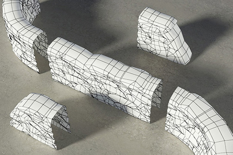 Sandbags Wall Construction Kit in Objects - product preview 2