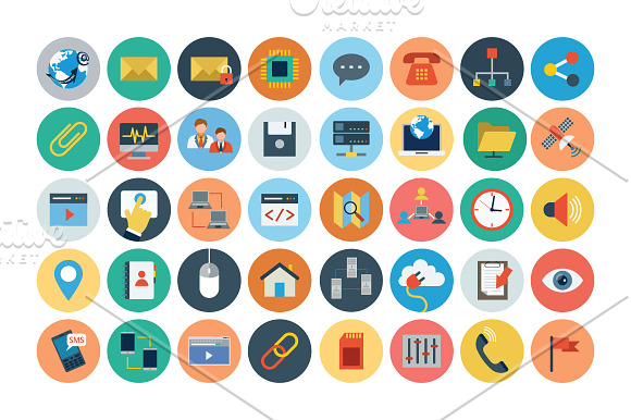 100+ Internet Flat Icons in Graphics - product preview 1