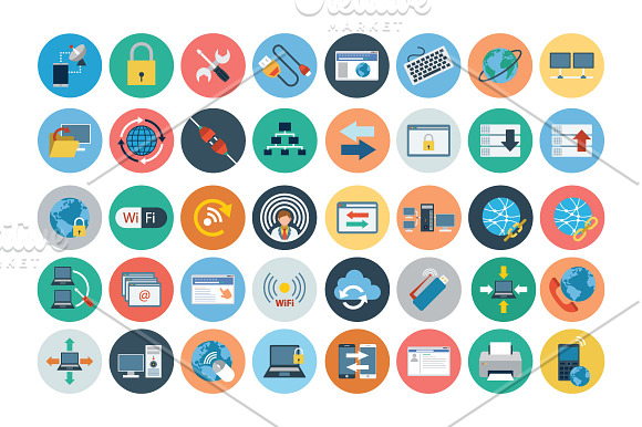 100+ Internet Flat Icons in Graphics - product preview 2