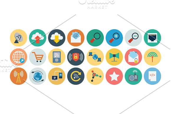 100+ Internet Flat Icons in Graphics - product preview 3