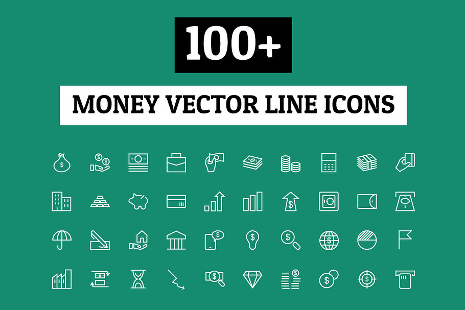100+ Money Vector Line Icons