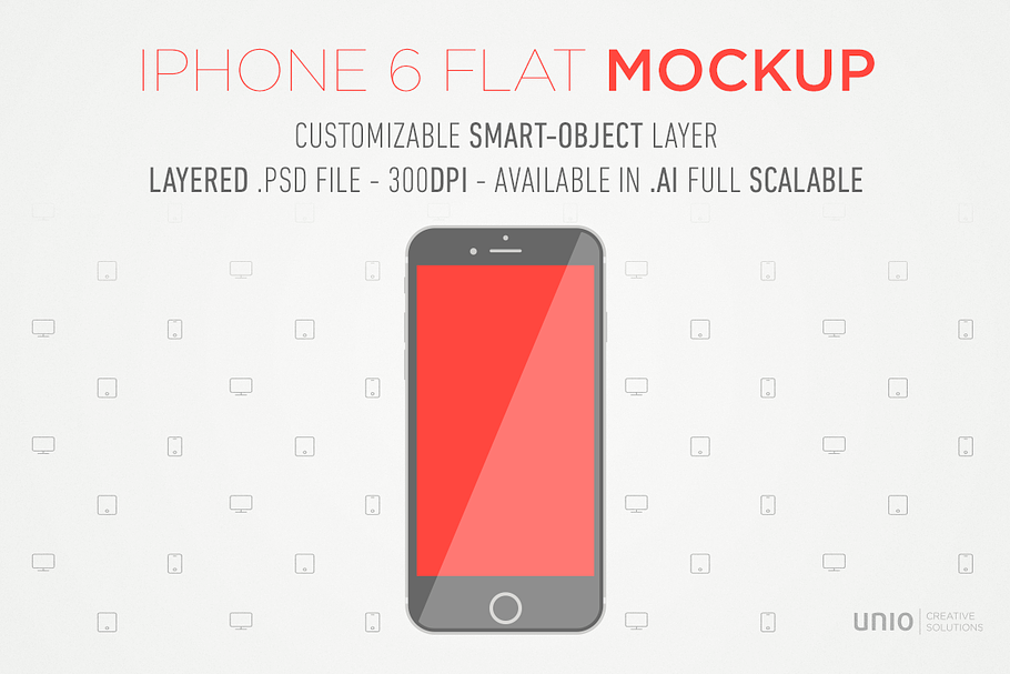 iPhone 6 Flat Mockup in Mobile & Web Mockups - product preview 8
