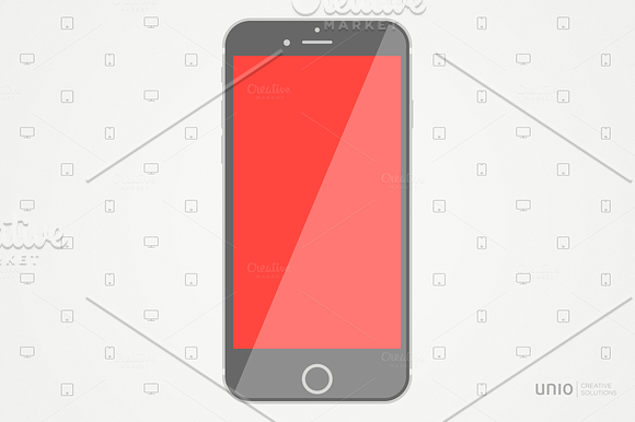 iPhone 6 Flat Mockup in Mobile & Web Mockups - product preview 1