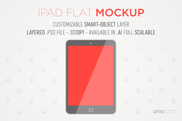 iPad Flat Mockup in Mobile & Web Mockups - product preview 1