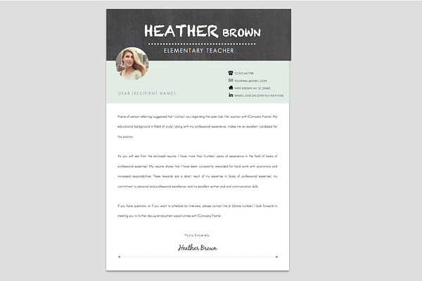 Resume Template + Cover Letter WORD
