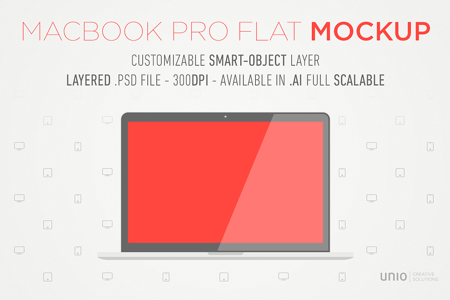 Macbook Pro Retina Flat Mockup