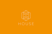 Lined letter H house logotype. Premium home building vector icon logo.