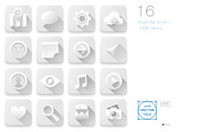 16 White Flat icons