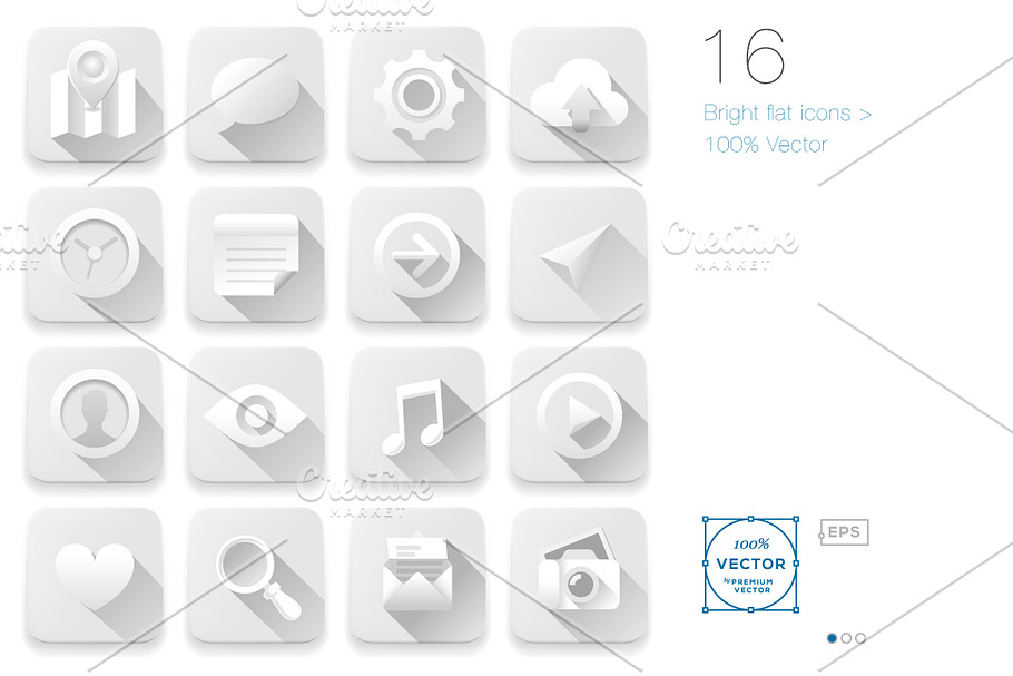 16 White Flat icons in Graphics - product preview 8