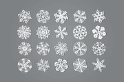 Set of twenty snowflakes