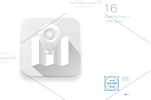 16 White Flat icons in Graphics - product preview 1