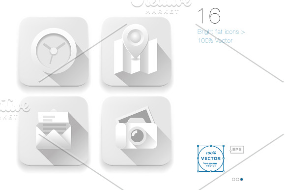 16 White Flat icons in Graphics - product preview 2