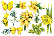 Floral and decor set (yellow color)