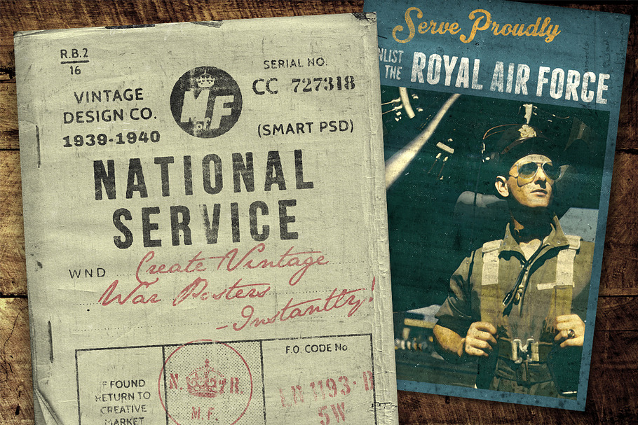 National Service - War Posters Kit in Photoshop Layer Styles - product preview 8