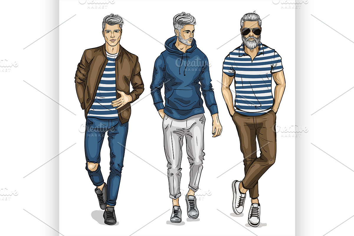 Vector young man models in Illustrations - product preview 8
