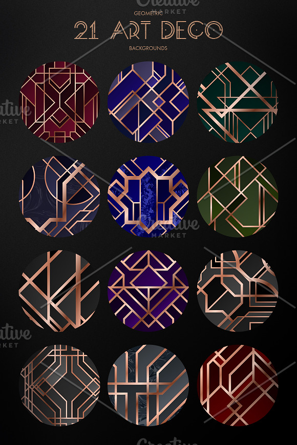 Art Deco Backgrounds in Textures - product preview 6