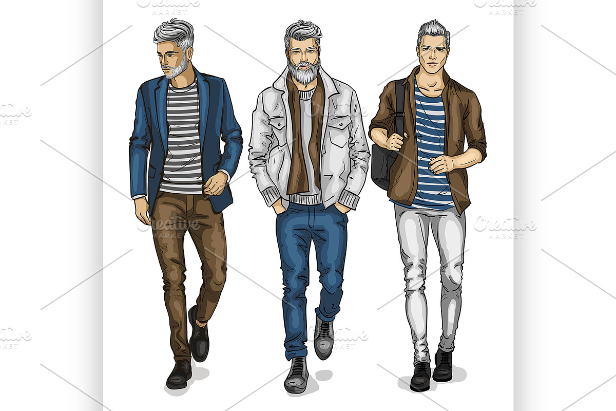 Vector young man models in Illustrations - product preview 8