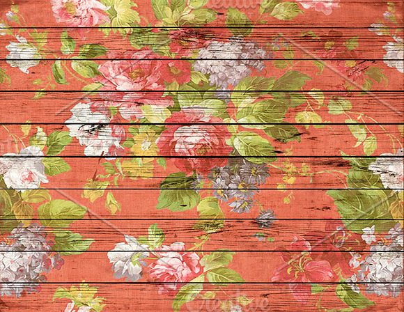 French Wood texture floral paper in Textures - product preview 2