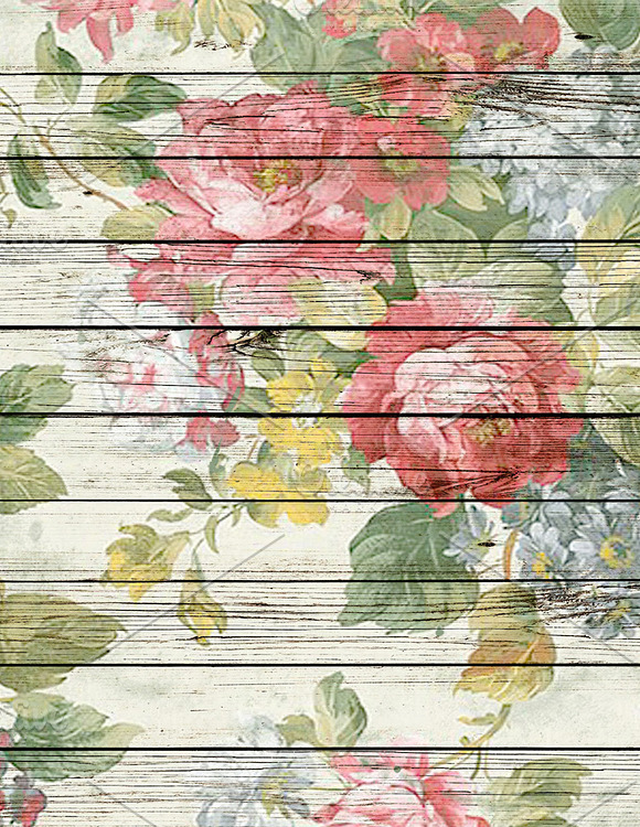 French Wood texture floral paper in Textures - product preview 4