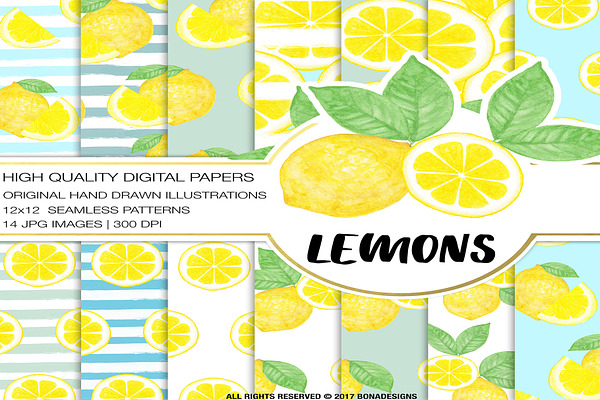 Lemons Digital Paper