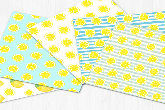 Lemons Digital Paper in Illustrations - product preview 1