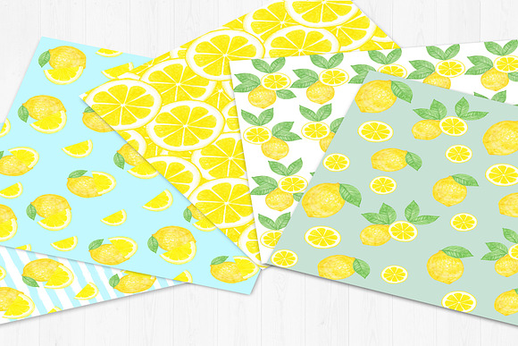 Lemons Digital Paper in Illustrations - product preview 2