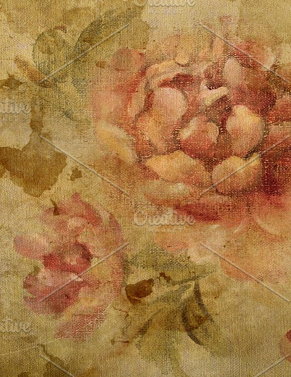 Vintage victorian floral antique set in Textures - product preview 2