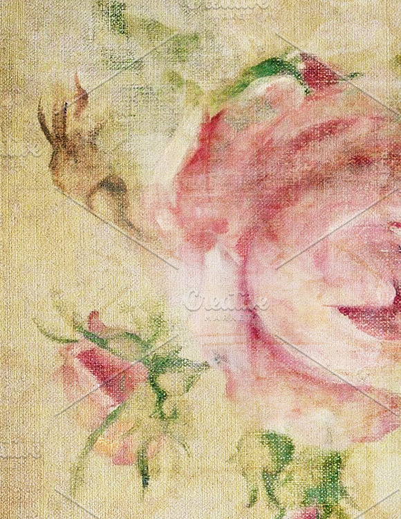 Vintage victorian floral antique set in Textures - product preview 3