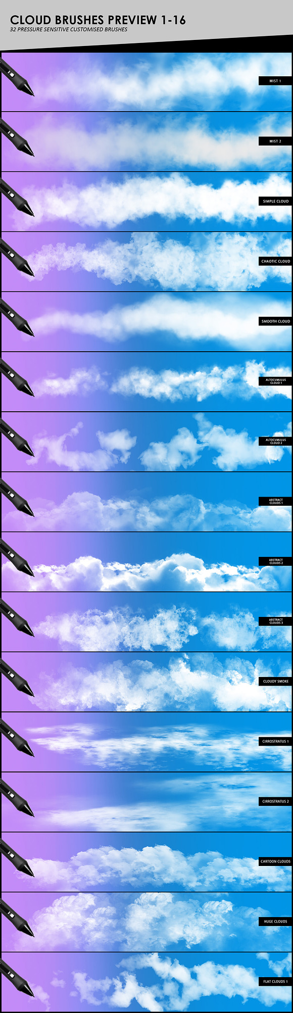 Clouds, Fog, Smoke Photoshop Brushes in Photoshop Brushes - product preview 1