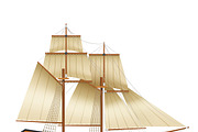Wooden sailing ship