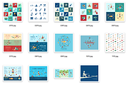 Vector bundle 16 fishing icons set