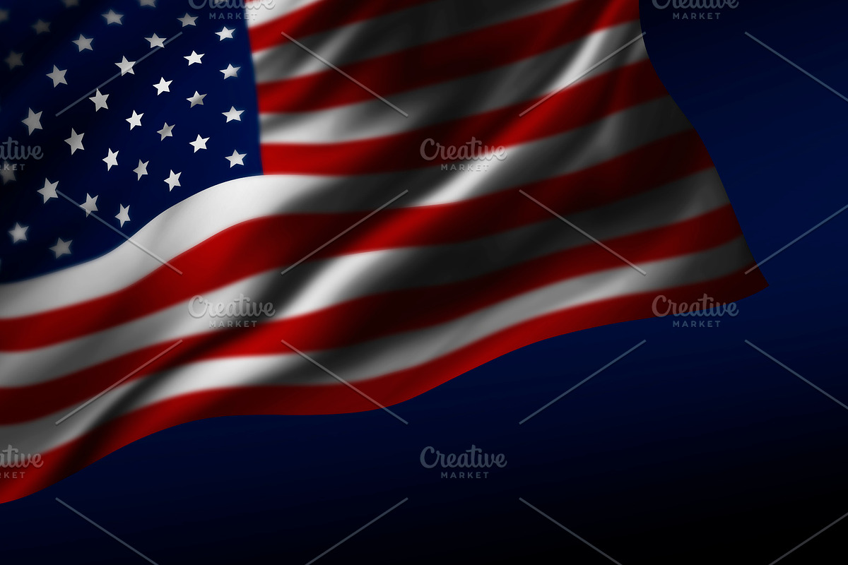 USA or America flag design at night in Illustrations - product preview 8