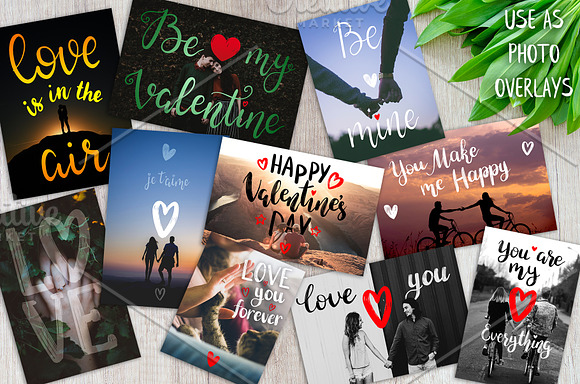 Valentine's Hand Lettering Overlays in Illustrations - product preview 1