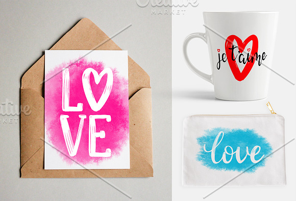 Valentine's Hand Lettering Overlays in Illustrations - product preview 3