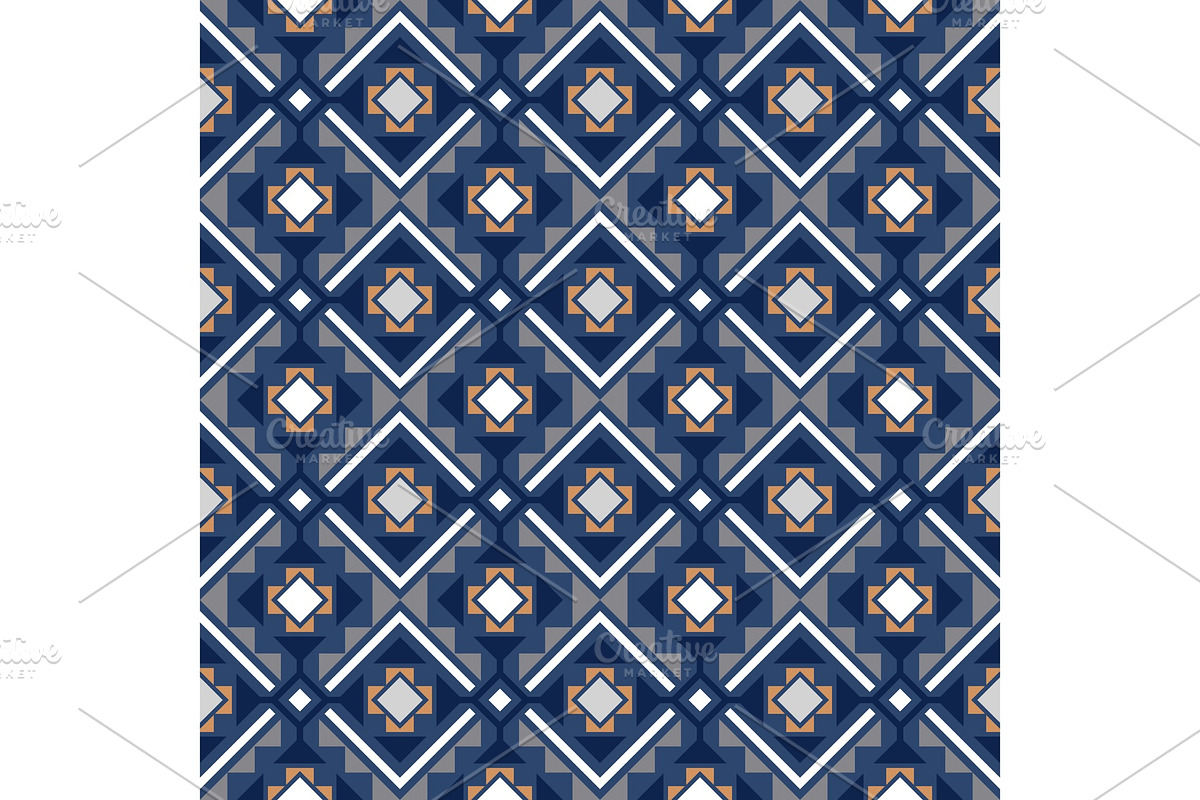 Decorative geometric pattern in blue in Illustrations - product preview 8