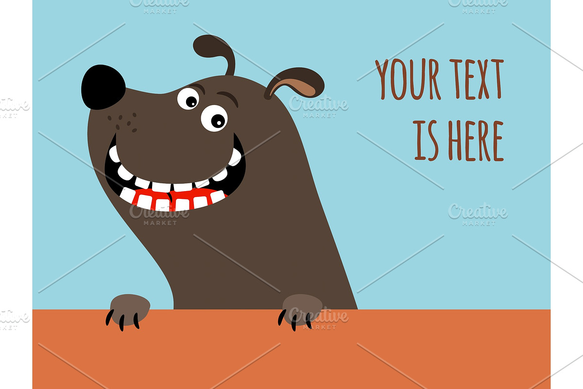 Greeting card with happy dog in Illustrations - product preview 8