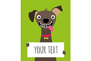 Happy dog and text frame card
