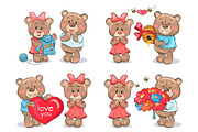 Adorable Teddy Bears Couples Exchange Presents