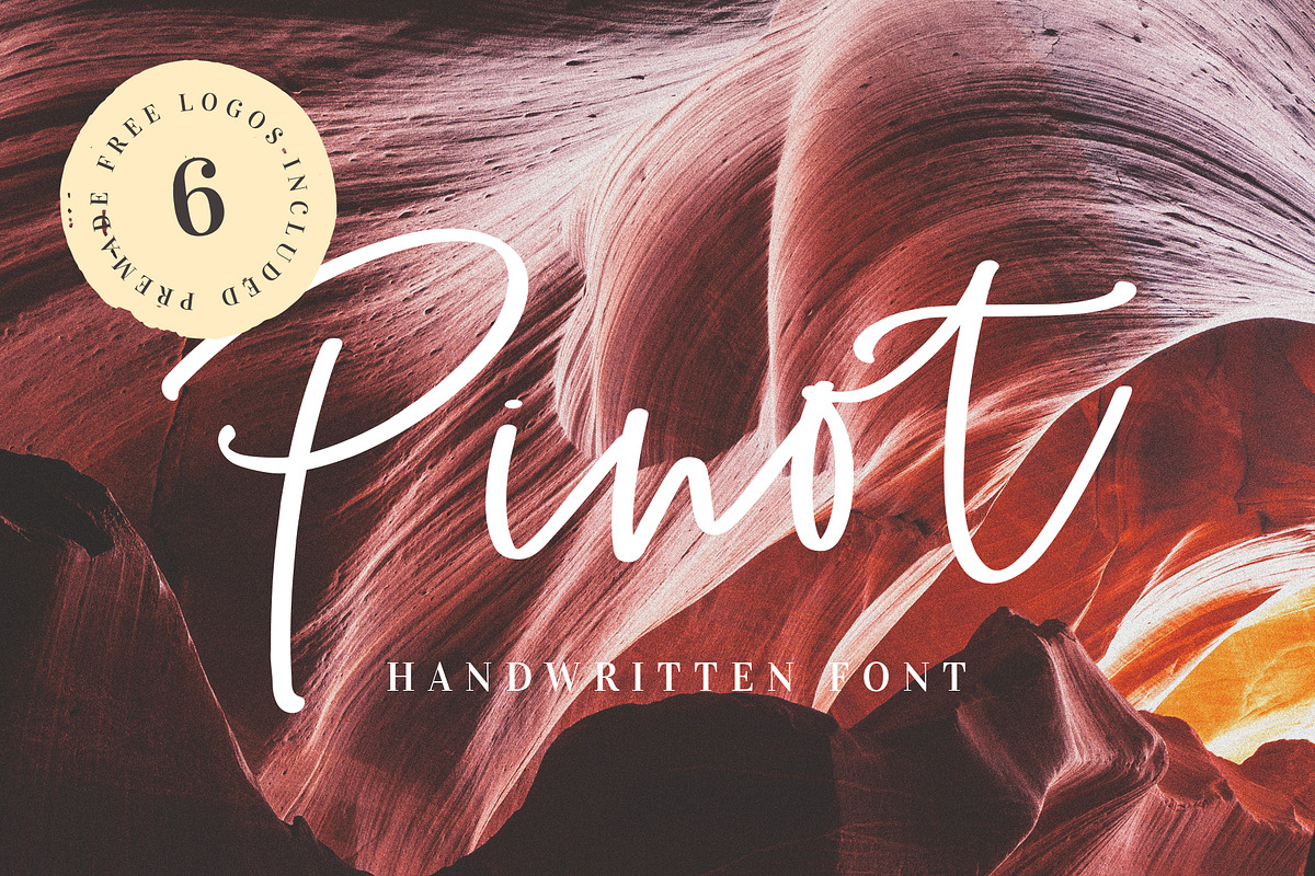 Pinot Handwritten Font & Logos in Handwriting Fonts - product preview 8