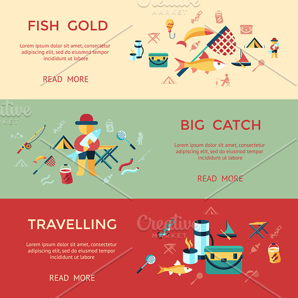 Vector bundle 16 fishing icons set in Objects - product preview 8