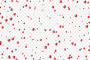 Hearts red on transparent background. Valentine's day