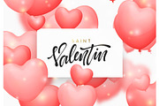Saint valentin background with pink color balloons in the form of hearts