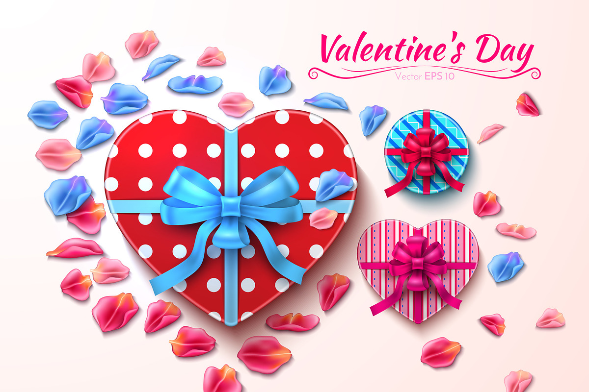 Vector realistic heart gift boxes in Objects - product preview 8