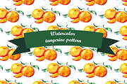 Tangerine watercolor pattern