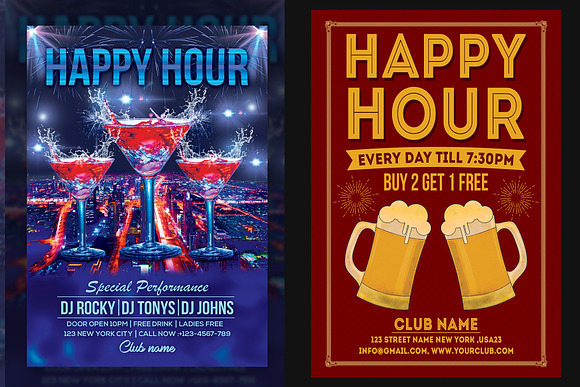 Happy Hour Flyer in Flyer Templates - product preview 4