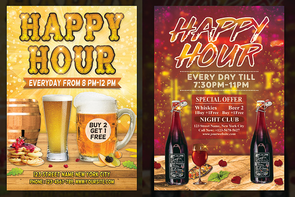 Happy Hour Flyer in Flyer Templates - product preview 5