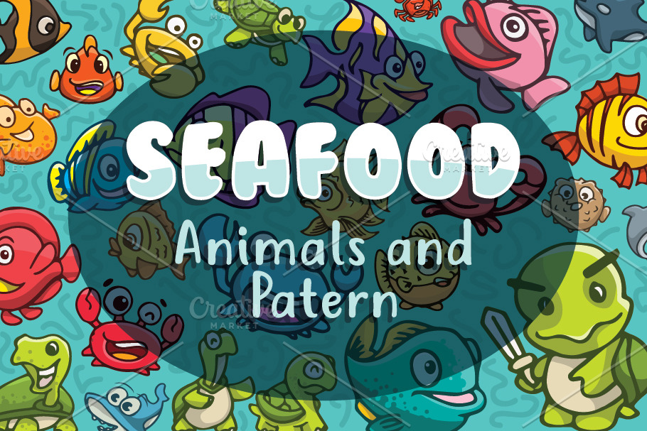 Seafood Animals and patterns